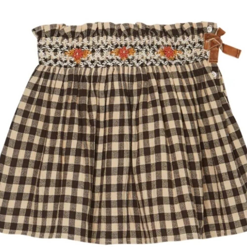 Emile et ida brown gingham skirt
